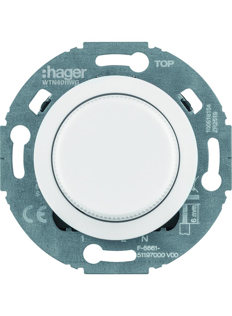Serie 1930/Glas Rozszerzenie ściemniacza obrotowego komfort biały Berker 294510 WTN4041WG HAGER