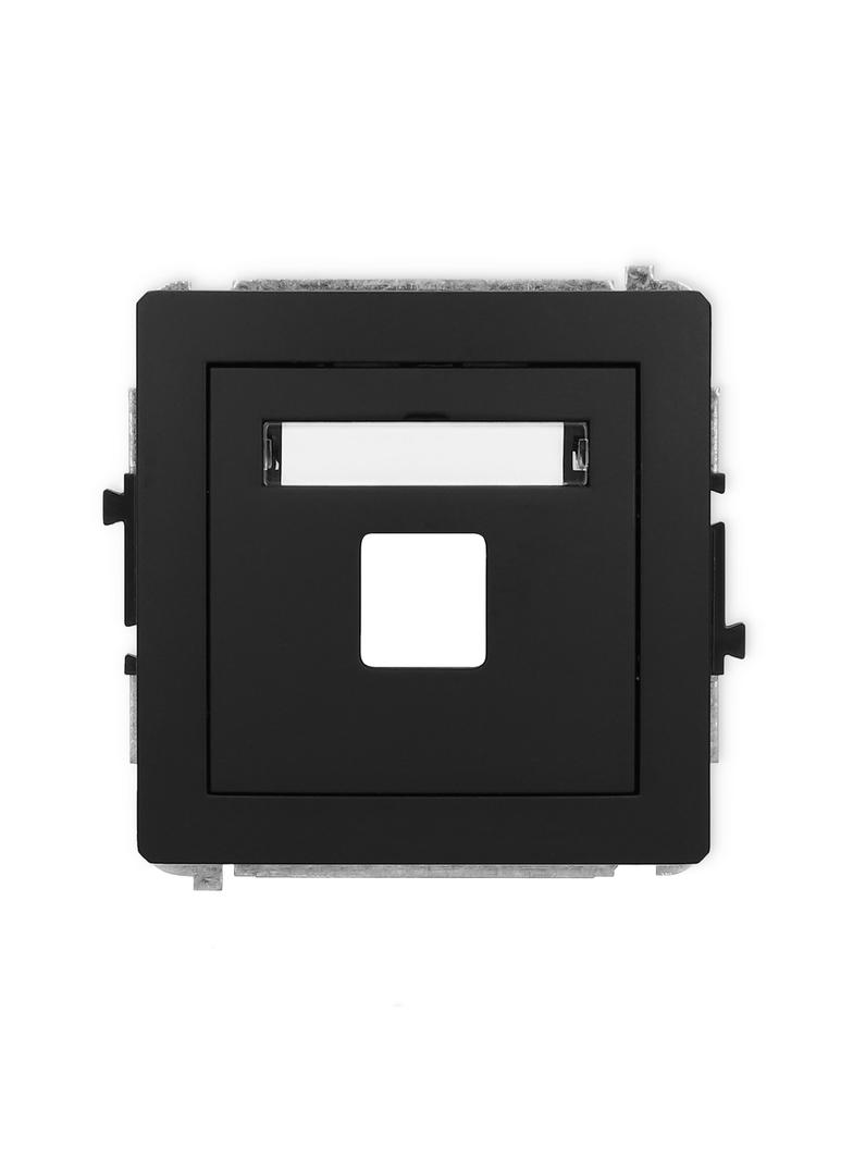 DECO Mechanizm gniazda multimedialnego pojedynczego bez modułu (standard Keystone) czarny mat