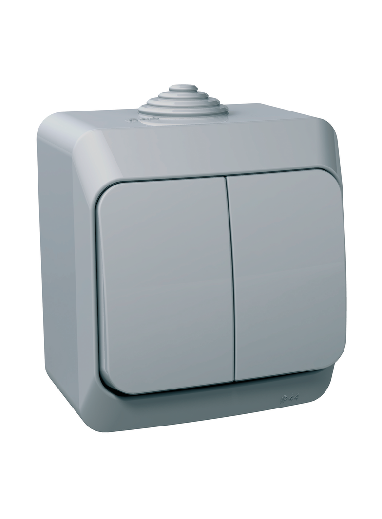 Cedar Plus, łącznik świecznikowy z podświetleniem, IP44, szary