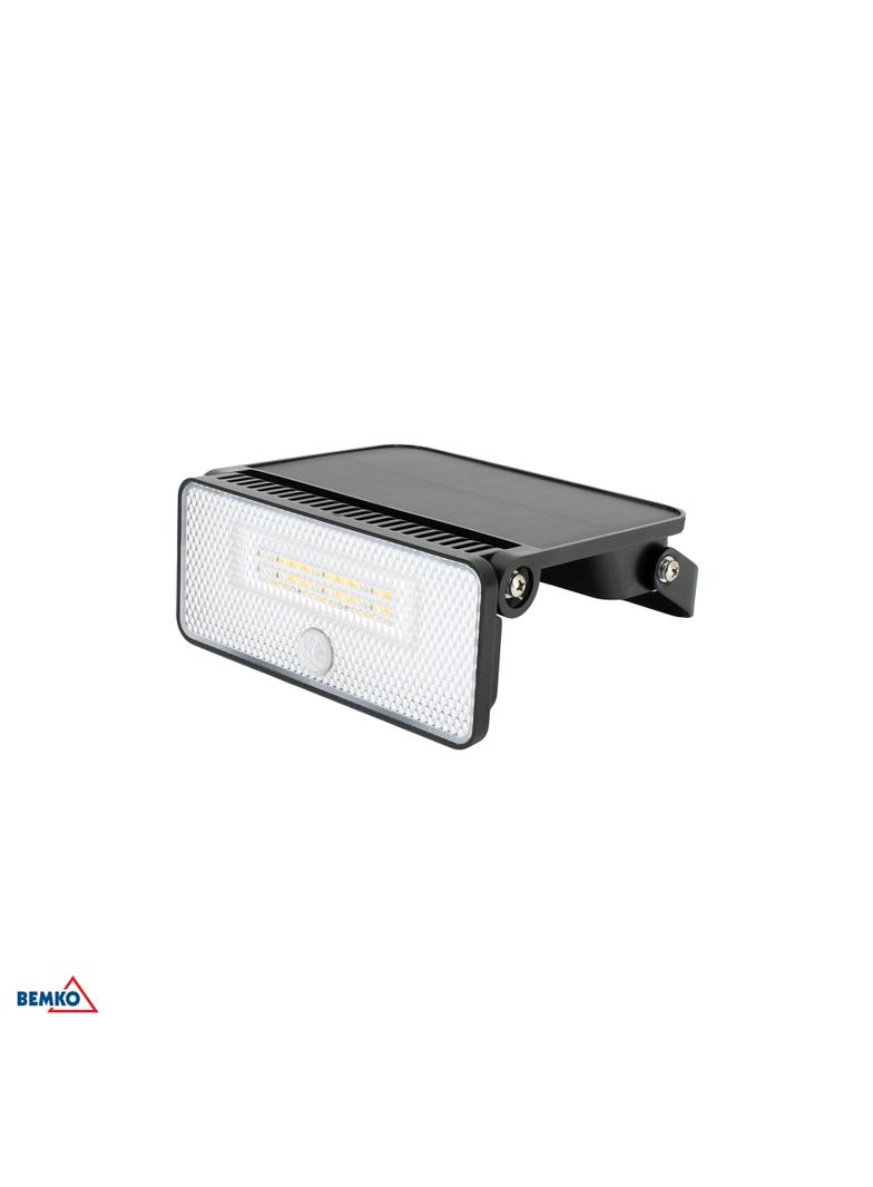 NAŚWIETLACZ LAMPA SOLARNA LED 3 barwy świecenia SOKER 8W 1000lm 3000K/4000K/6500K IP54 CZARNY Czujni