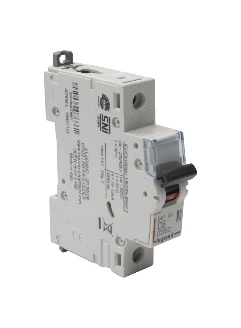 Wyłącznik Nadprądowy S 301 1P C6A 6kA DX3 407666 LEGRAND