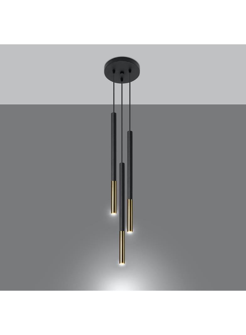 Sollux Lampa wisząca MOZAICA 3P czarny/złoto SL.0893