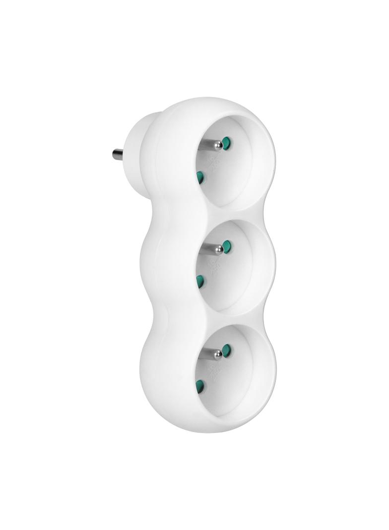 Rozgałęźnik bałwanek 3x2P+Z wtyczka górna biały OR-AE-13252 ORNO