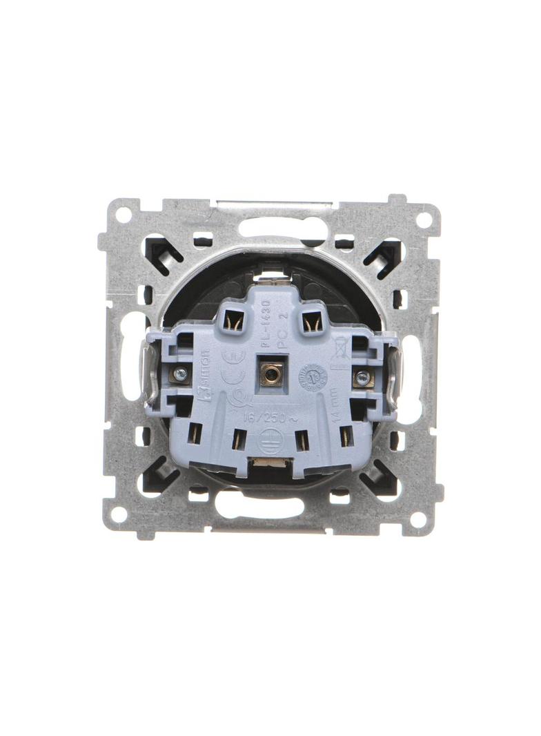 Simon 54 Gniazdo Schuko z przesłonami 16A z. śrub. czarny