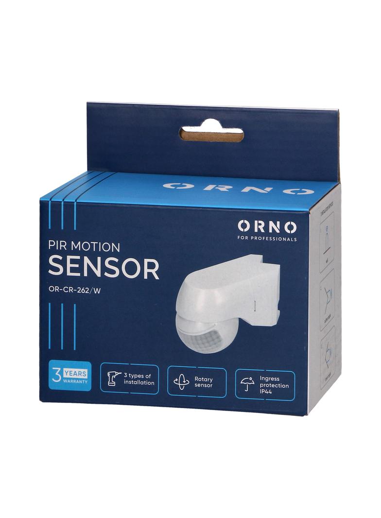 Czujnik ruchu 220st. 1200W IP44 3 rodzaje montażu biały OR-CR-262/W ORNO