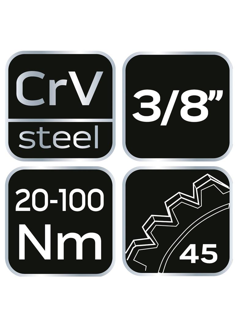 Klucz dynamometryczny 3/8", 20-100 Nm