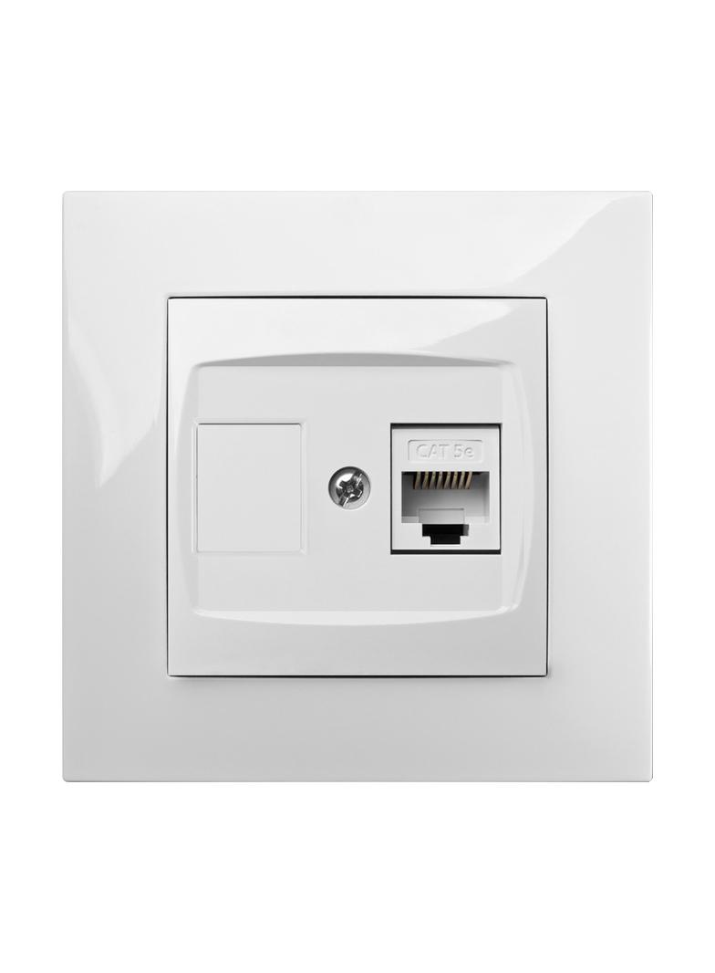 CARLA gniazdo RJ45 komputerowe cat 5e białe