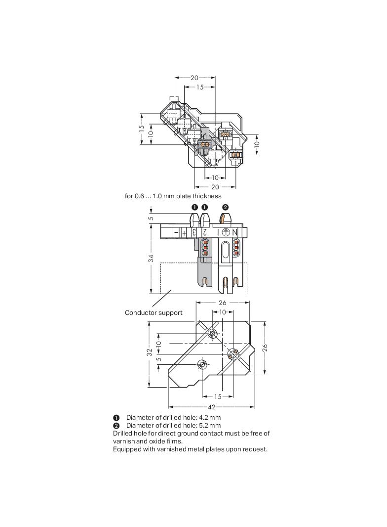 wtyk rozgałęźny PE 3-torowy