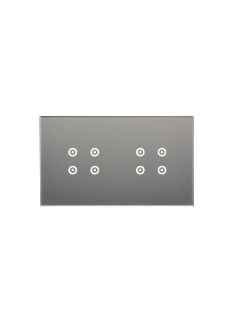 Simon 54 Touch Panel dotykowy S54 Touch 2 moduły 4 pola dotykowe + 4 pola dotykowe srebrna mgła DSTR244/71 KONTAKT