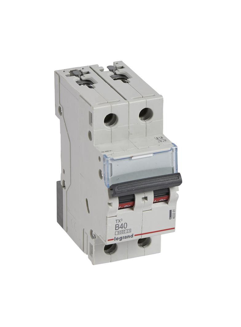 WYŁĄCZNIK NADPRĄDOWY S 302 2P B 40A 6000A SERII TX3, Legrand