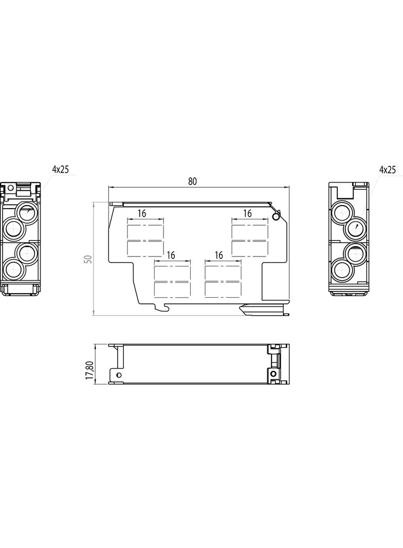 Blok rozdzielczy SDB-25/CZA 100A TH35 4x25+4x25 OPATÓWEK