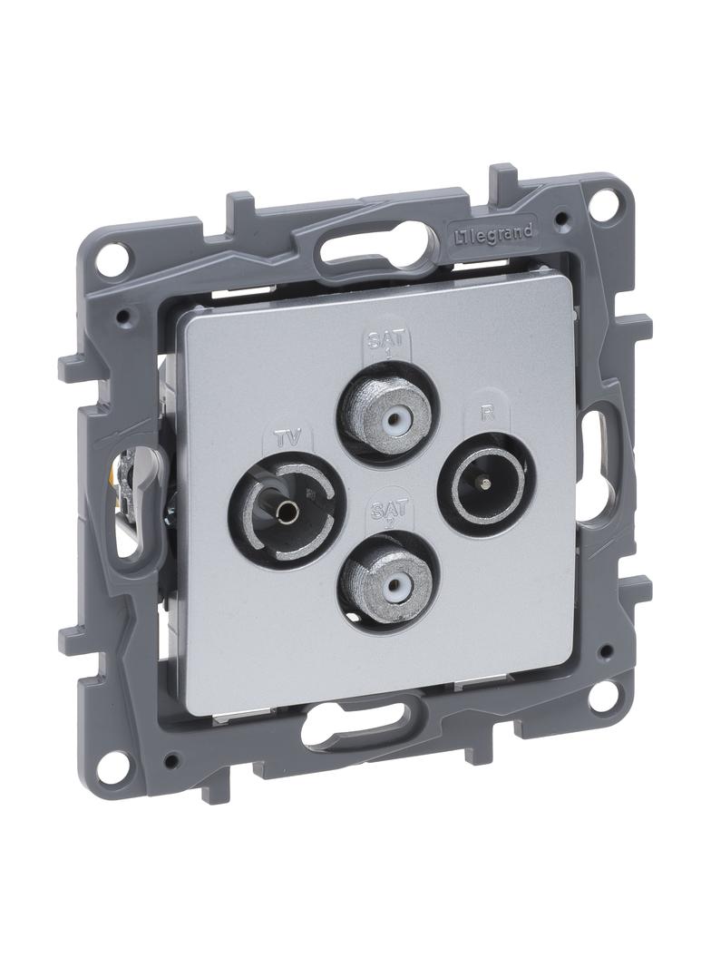 Niloe Selection - Gniazdo Tv-Rd-Sat-Sat Końcowe Do Instalacji Typu Gwiazda 1,5 Db Aluminium 762166 LEGRAND