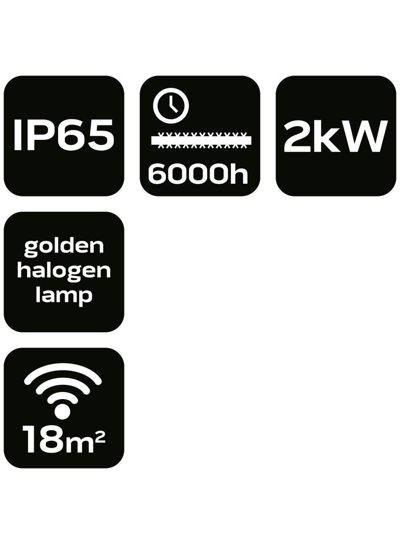 Promiennik 2000W IP65 element grzejny golden halogen lamp NEO GTX 90-031 GTX Poland