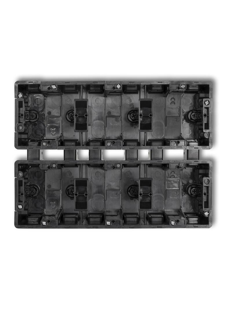 DECO Puszka instalacyjna podtynkowa 6 krotna (3 poziom, 2 pion) czarna