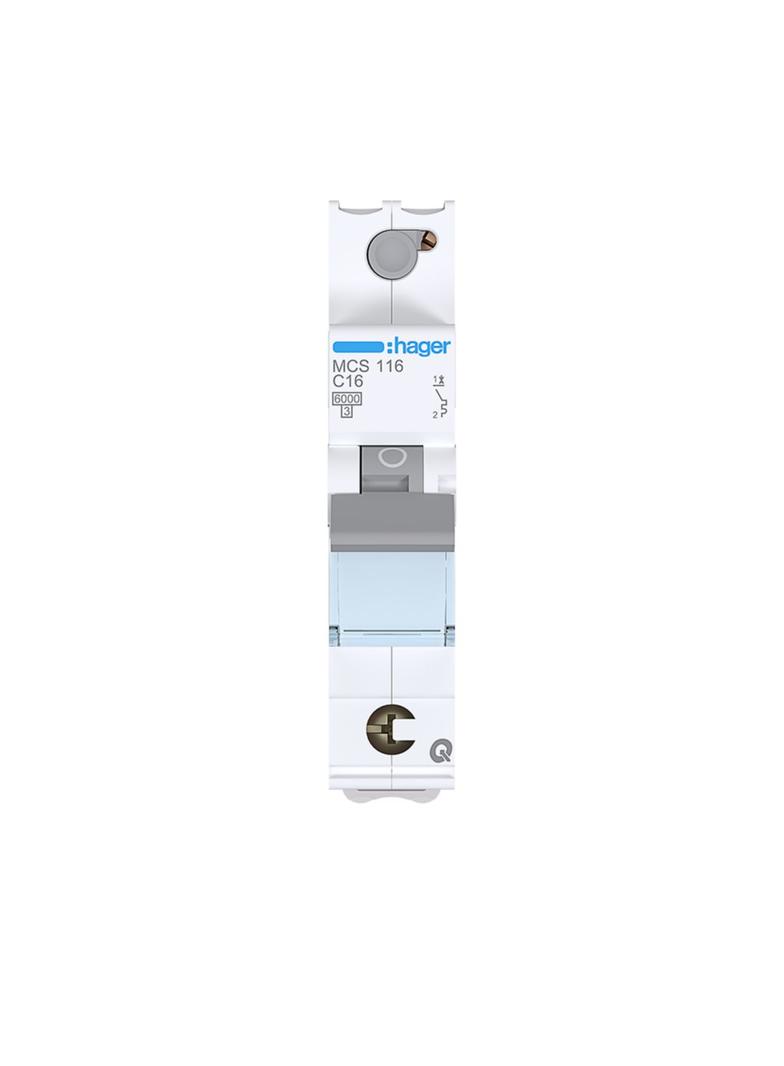 MCB Wyłącznik nadprądowy 6kA 1P C 16A QuickConnect MCS116 HAGER