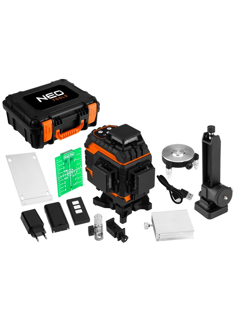 Laser 3D, 12 linii, zielony, walizka, tarcza celownicza, magnetyczny uchwyt, ładowarka