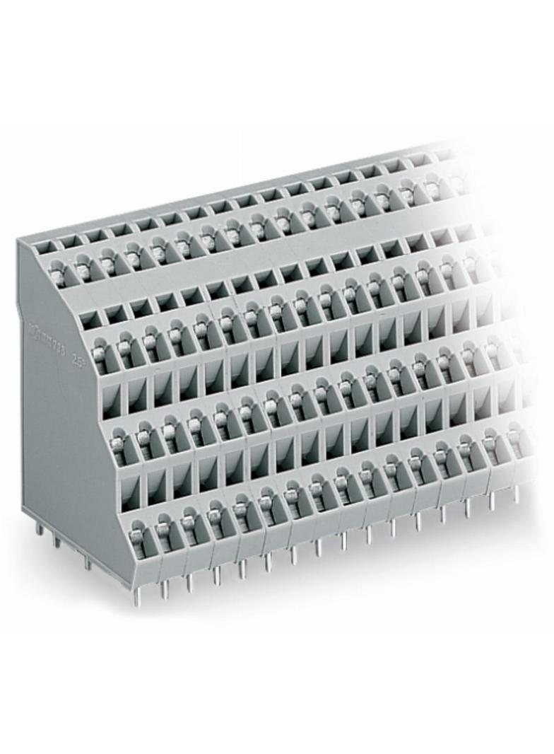 4-piętrowa listwa do pł. drukowanych 4 x 6 bieg. szara raster 5 mm