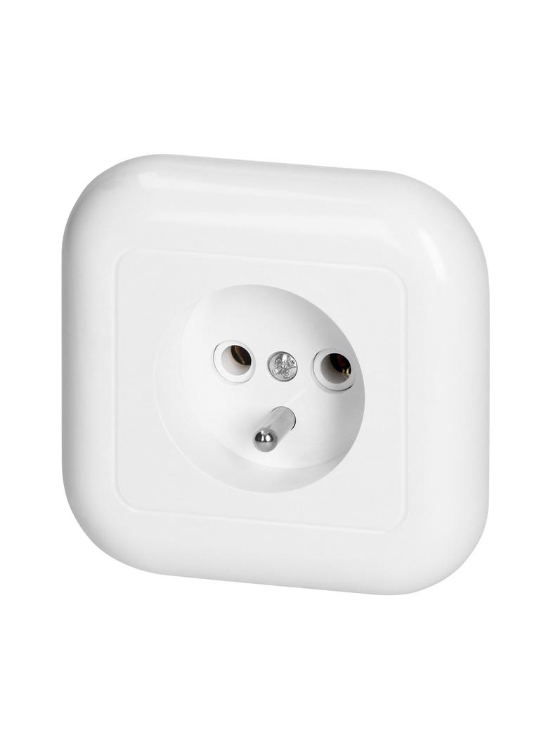 Gniazdo pojedyncze podtynkowe 2p+Z 16A, 250V, FAN, biały