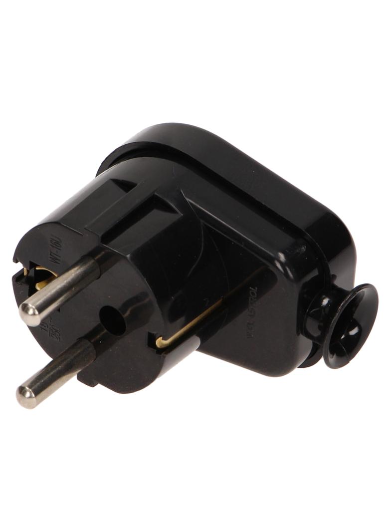 Wtyczka kątowa Schuko czarna WT-16U/CZARNY ORNO