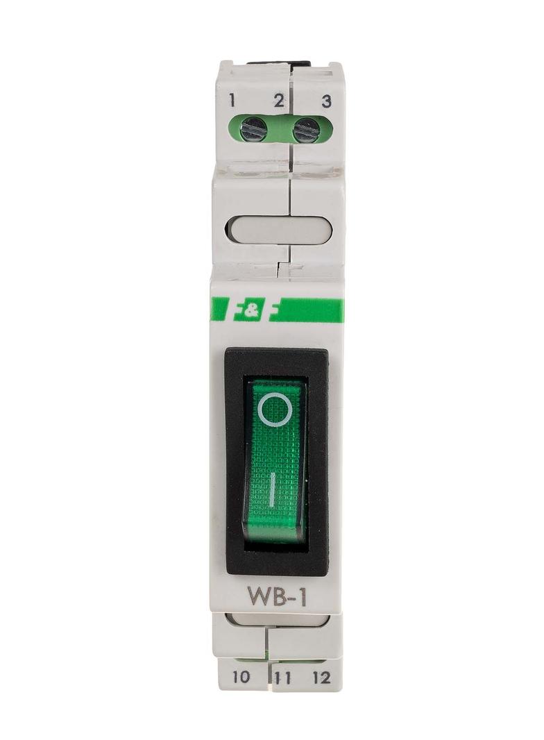 Przełącznik dwupozycyjny z lampką sygnalizacyjną zieloną WB-1G F&F