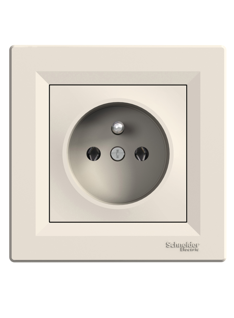 Asfora, gniazdo pojedyncze 2P+PE krem