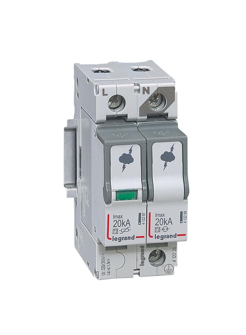 OGRANICZNIK PRZEPIĘĆ T2 20 KA 1P+N, Legrand
