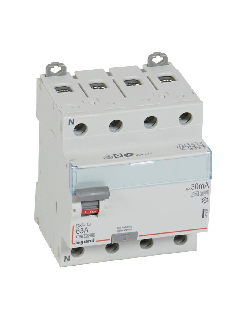 WYŁĄCZNIK RÓŻNICOWOPRĄDOWY P 304 4P 63A 30MA TYP F (HPI) SERII DX3, Legrand