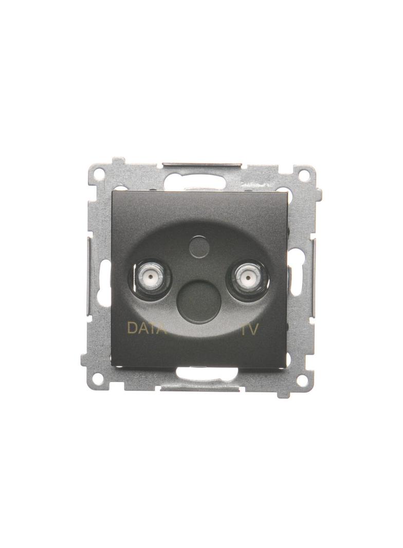 Simon 54 Gniazdo TV-DATA. Dwa porty wyjściowe typu Częstotliwość dla wejścia 5-1000 MHz antracyt