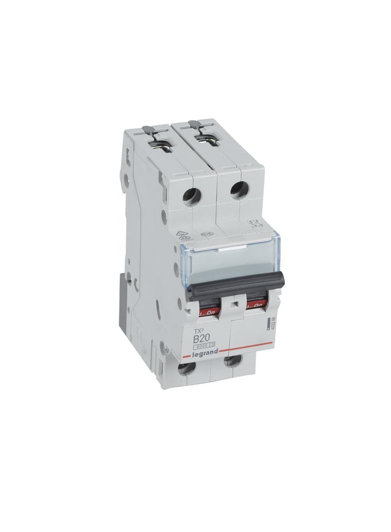 Wyłącznik Nadprądowy 2P B20A 6kA AC S302 TX3 403388 LEGRAND