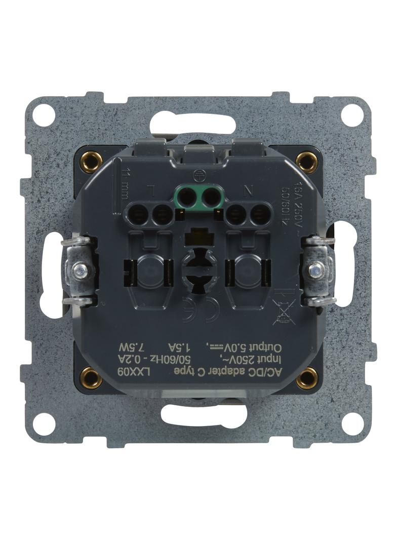 Suno Gniazdo Pojedyncze Z Uziemieniem Schuko 2P+Z 16A 250 V + Usb Typ C 1,5A 5 V Aluminium 721329 LEGRAND