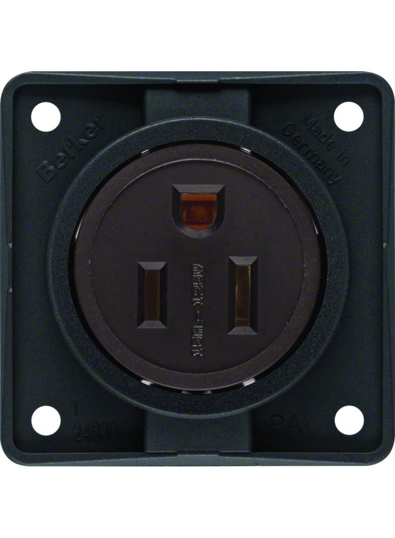 BERKER Integro Gniazdo z uziemieniem standard USA/KANADA NEMA 5-15R czarny mat 862632503 HAGER