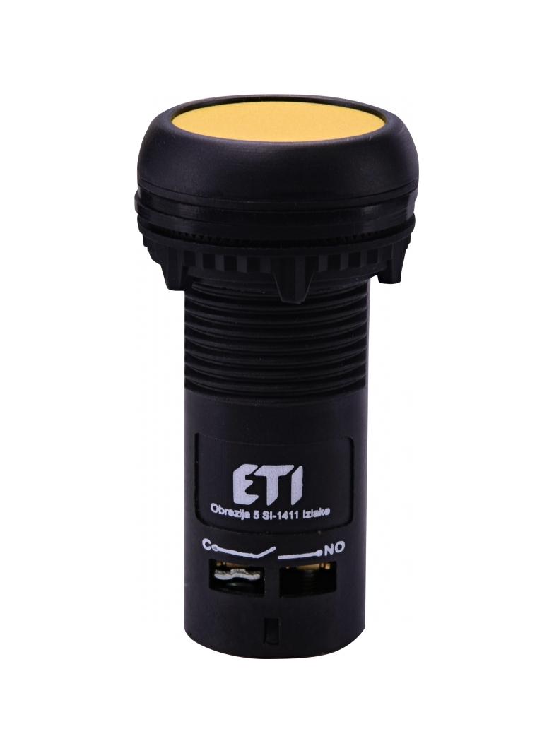 ECF-11-Y - Przycisk kompaktowy z guzikiem krytym, 1NO+1NC, Żółty