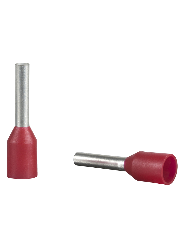 Akcesoria, końcówki kablowe pojedyńcze izolowane - rozmiar średni - 1 mm2 - czerwone