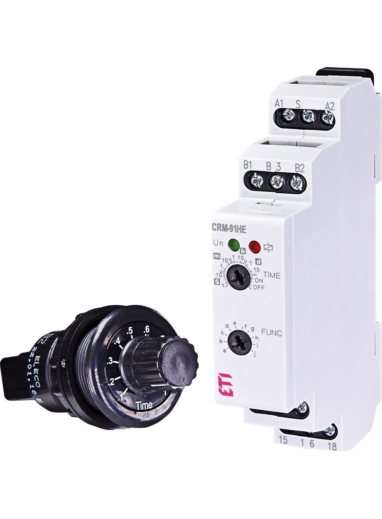 Wielofunkcyjny elektroniczny przekaźnik czasowy z potencjometrem zewnętrznym CRM-91HE UNI+PT 002470085 ETI