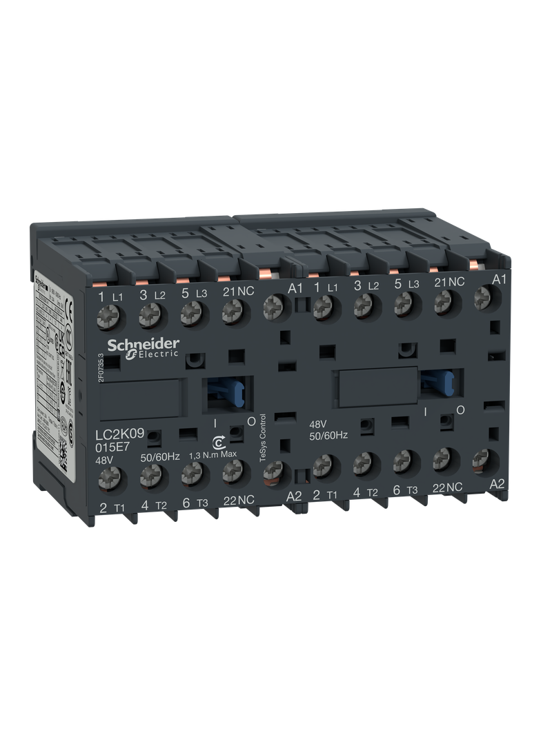 Układ nawrotny TeSys K AC3 9A 3P 1NC cewka 110VAC nóżki lutownicze