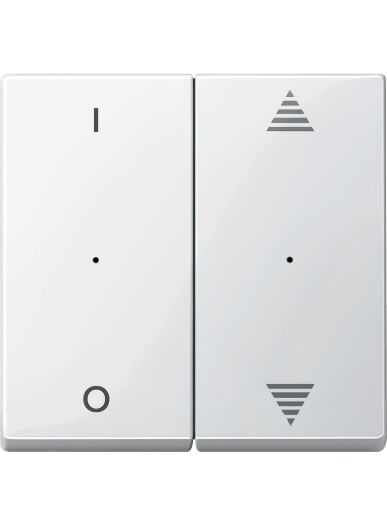KNX klawisz do 2-kr. modułu przycisk. biały połysk System M z ozn.1/0 i strzałek