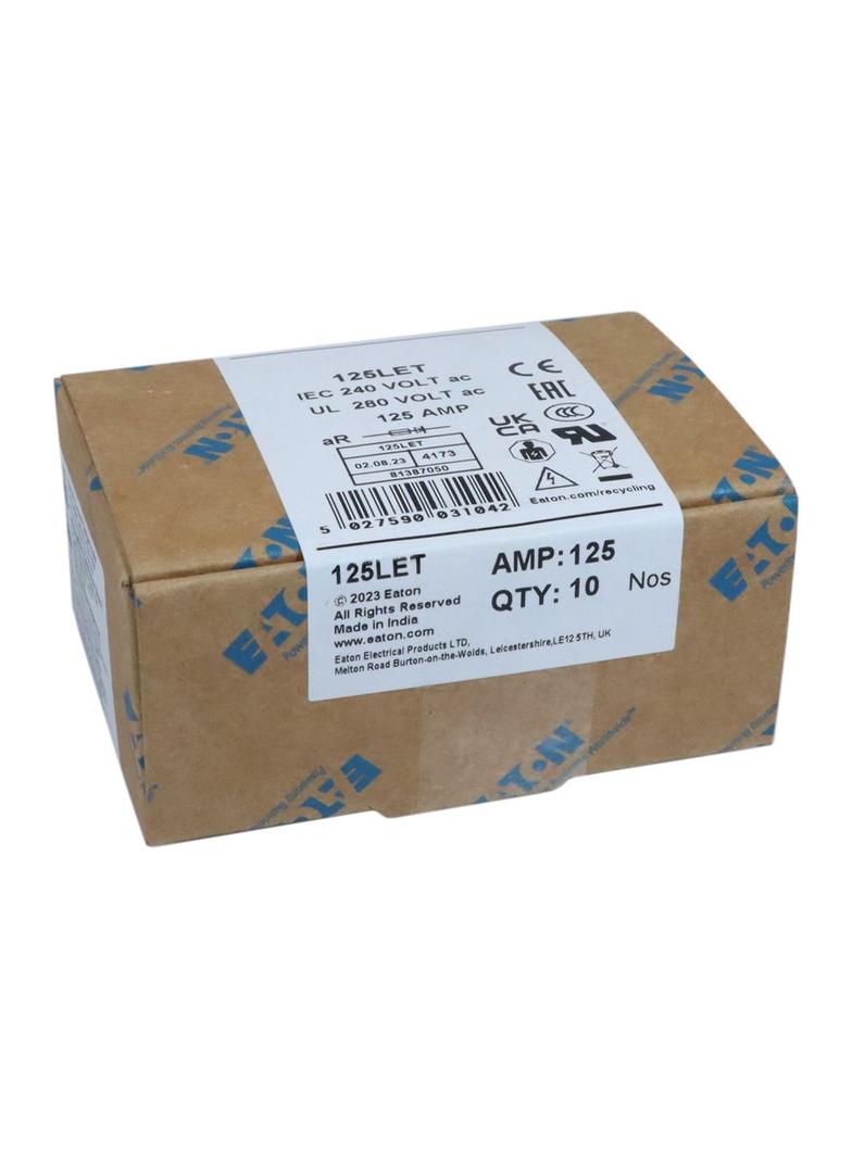 125AMP 280V AC BS88 HIGH SPEED FUSE Wkładka szybka 125A AC 240 V DC 150 V BS88 18 x 56 mm aR 125LET