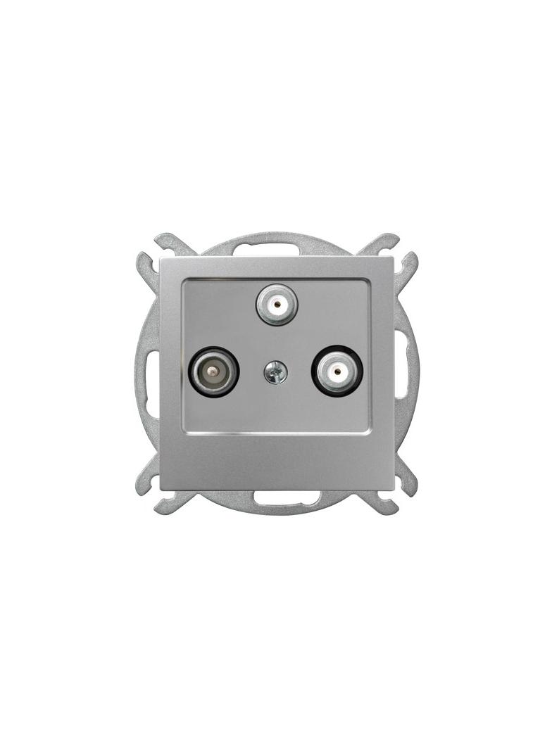 AS Gniazdo RTV-SAT z dwoma wyjściami SAT - kolor srebro