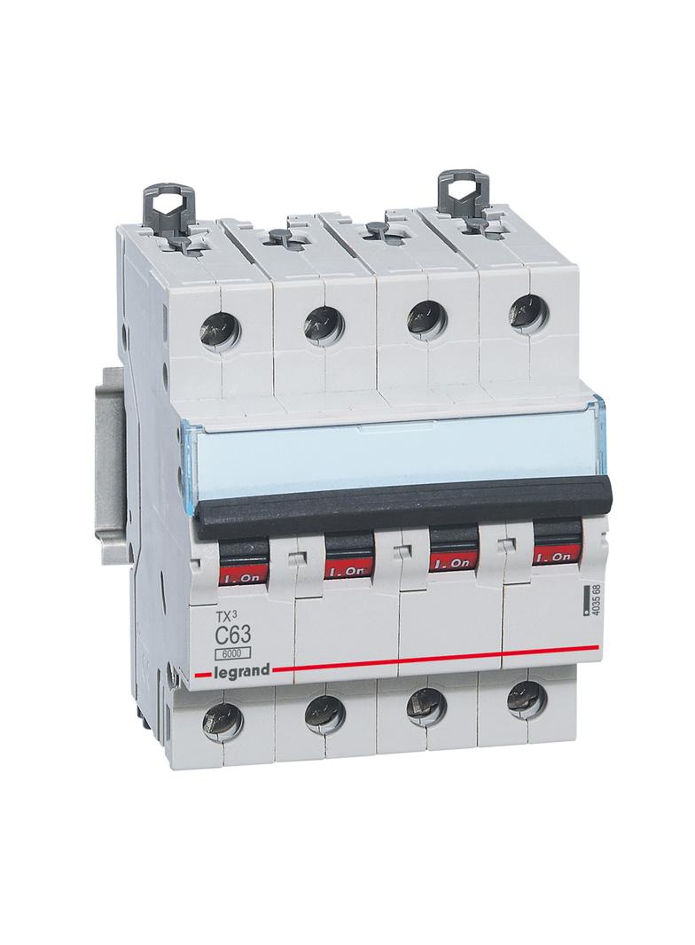 WYŁĄCZNIK NADPRĄDOWY S 304 4P C 63A 6000A SERII TX3, Legrand