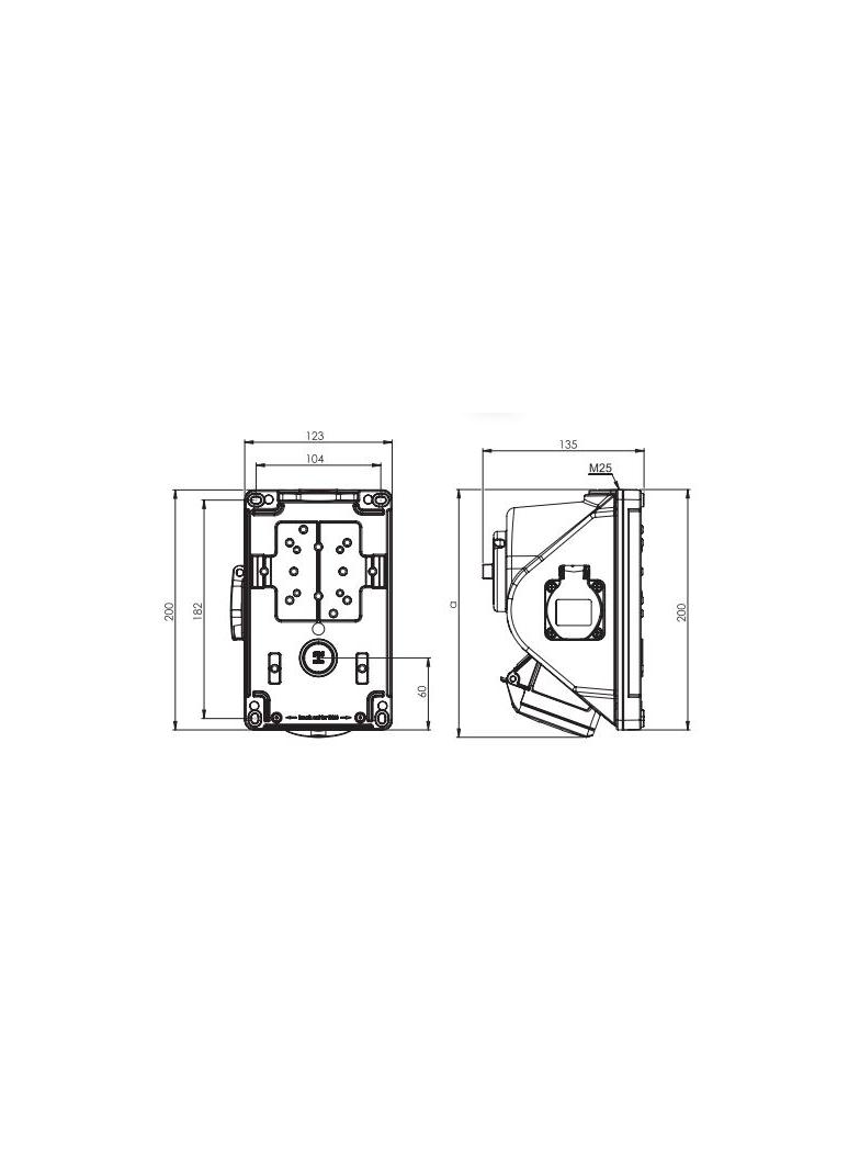 GNIAZDO Z WYŁĄCZNIKIEM COMBO-POL 32A 400V 3P+Z+N, gniazdo 230V, wył. L-O-P 960625411W PCE