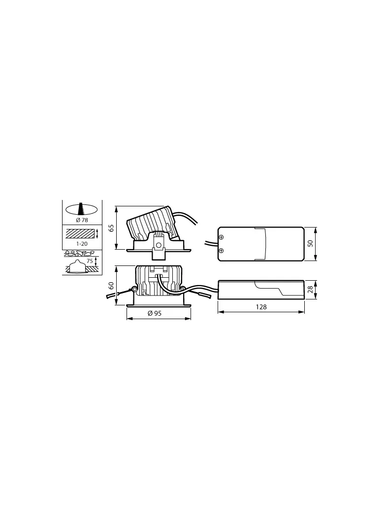 Oprawa sufitowa Downlight typu Spot LED 12,3W 1280lm IP20/44 3000K barwa ciepła ściemnialna LED12-WB