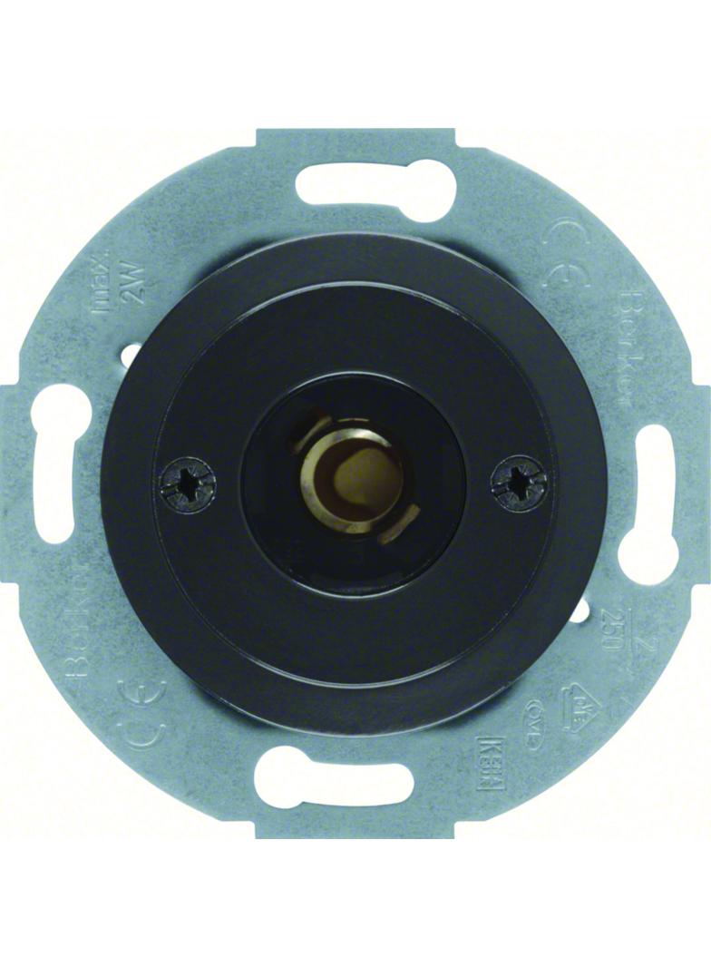 BERKER Serie 1930/Glas Łącznik i sygnalizator świetlny E10 z elementem centralnym czarny 510401 HAGE