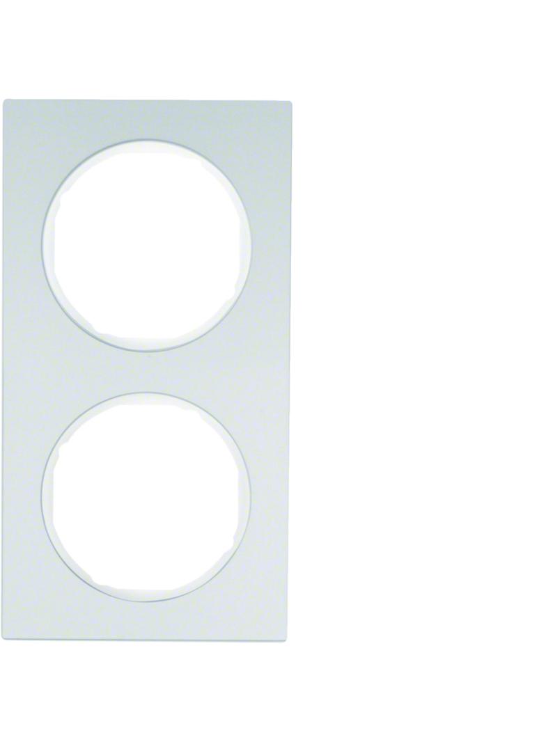BERKER R.3 Ramka podwójna aluminium/biała 10122274 HAGER