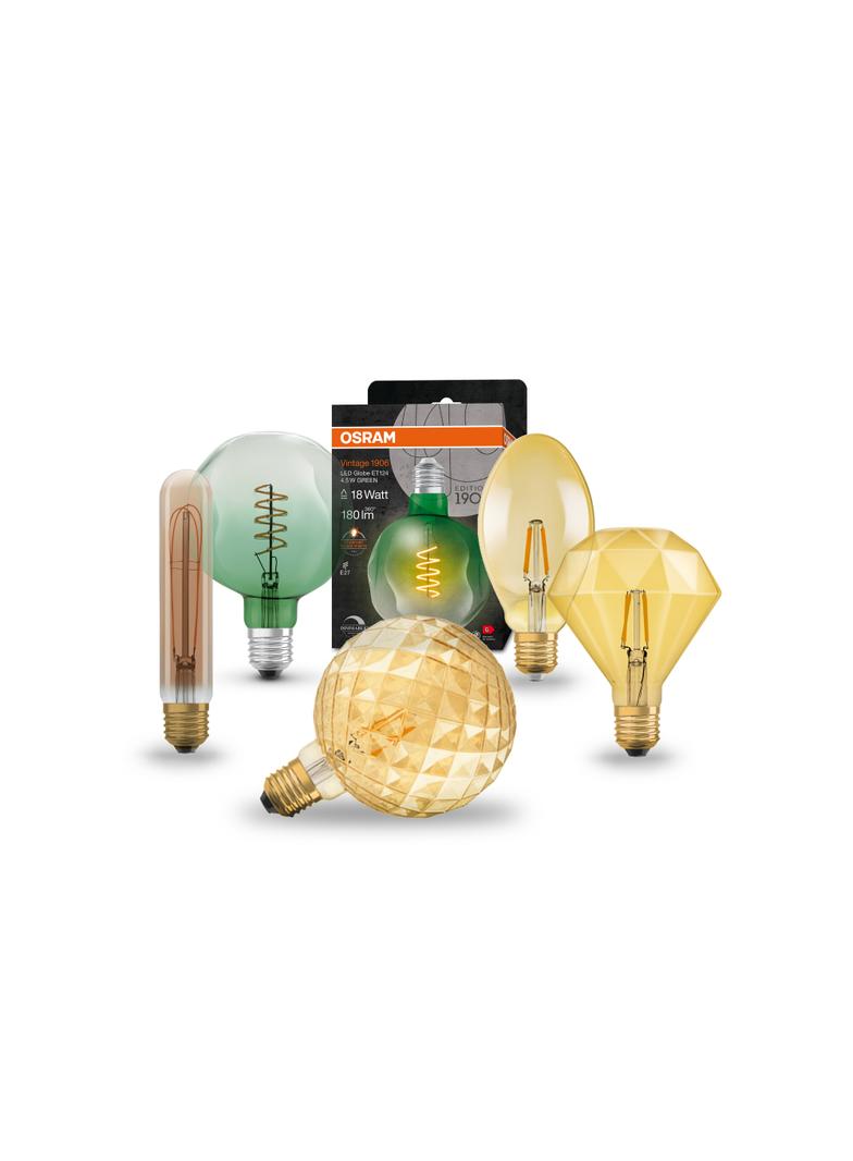 Żarówka LED Vintage 1906 LED CL DIAMOND FIL GOLD 40 non-dim 4,5W/825 E27 4058075091955 LEDVANCE