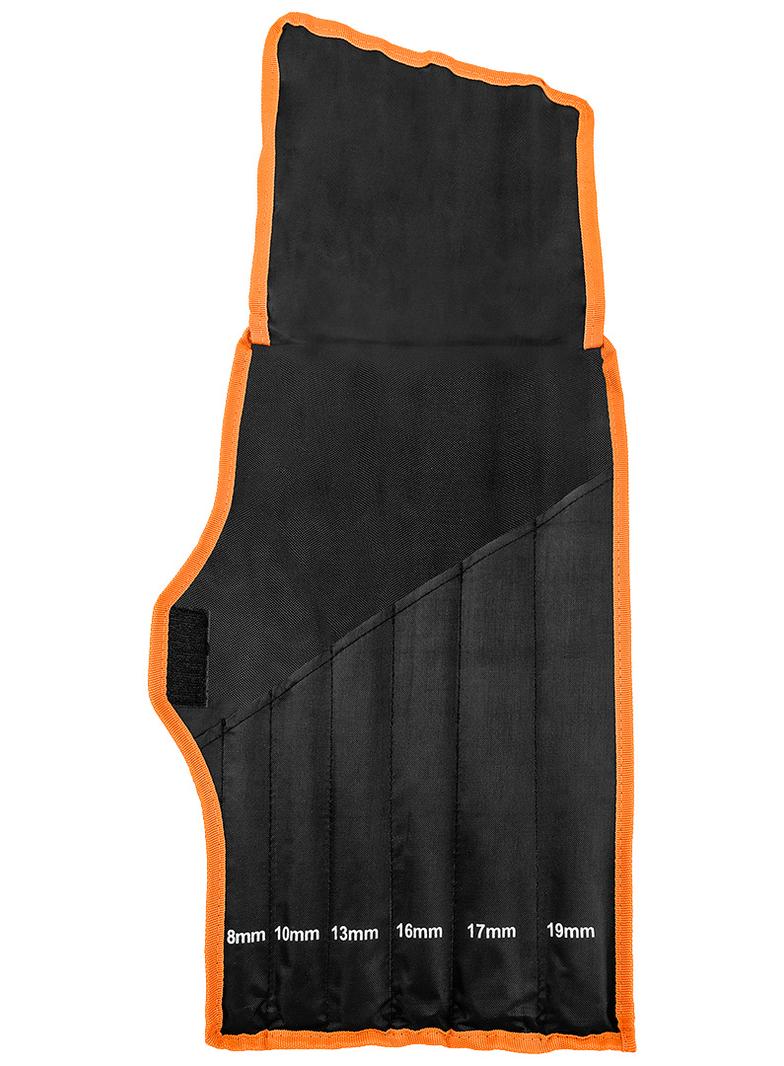 Klucze oczkowe z grzechotką, długie, zestaw 6 szt., 8 - 19 mm, miękkie etui