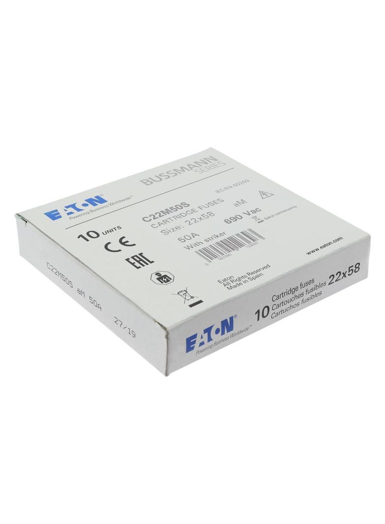 C22M50S Wkładka cylindryczna z wybijakiem 22x58 50A AM 690V AC C22M50S EATON