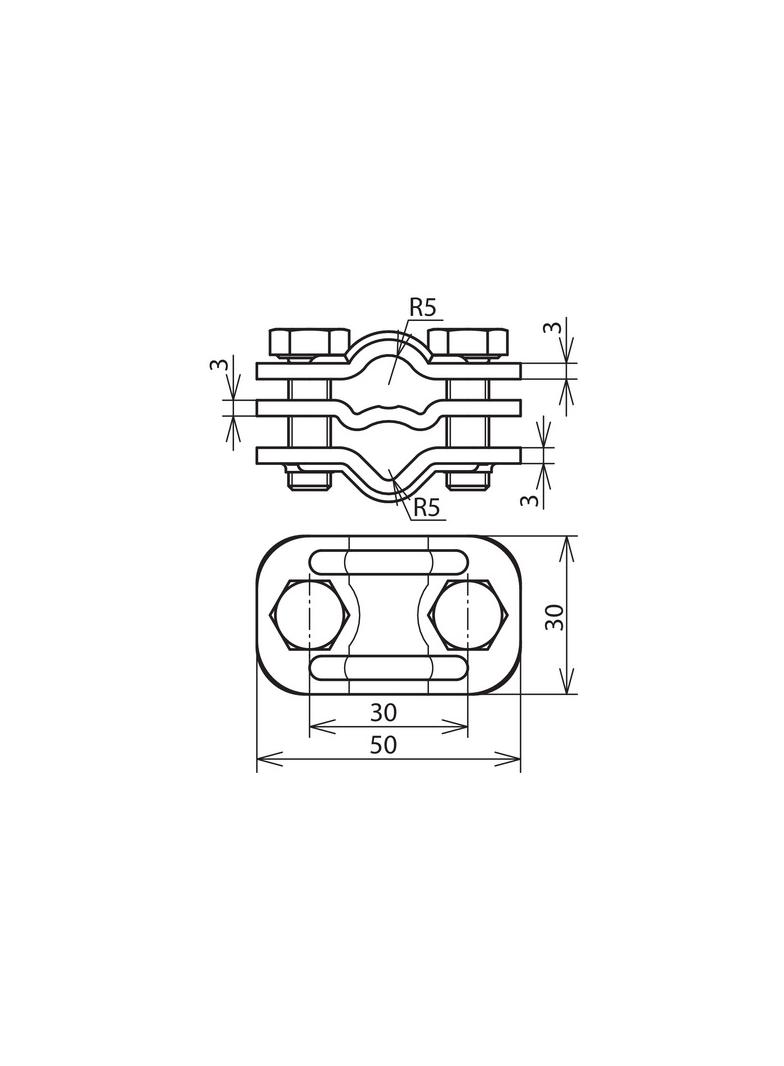 Zacisk probierczy z przekładką, drut 7-10/7-10 mm, St/tZn