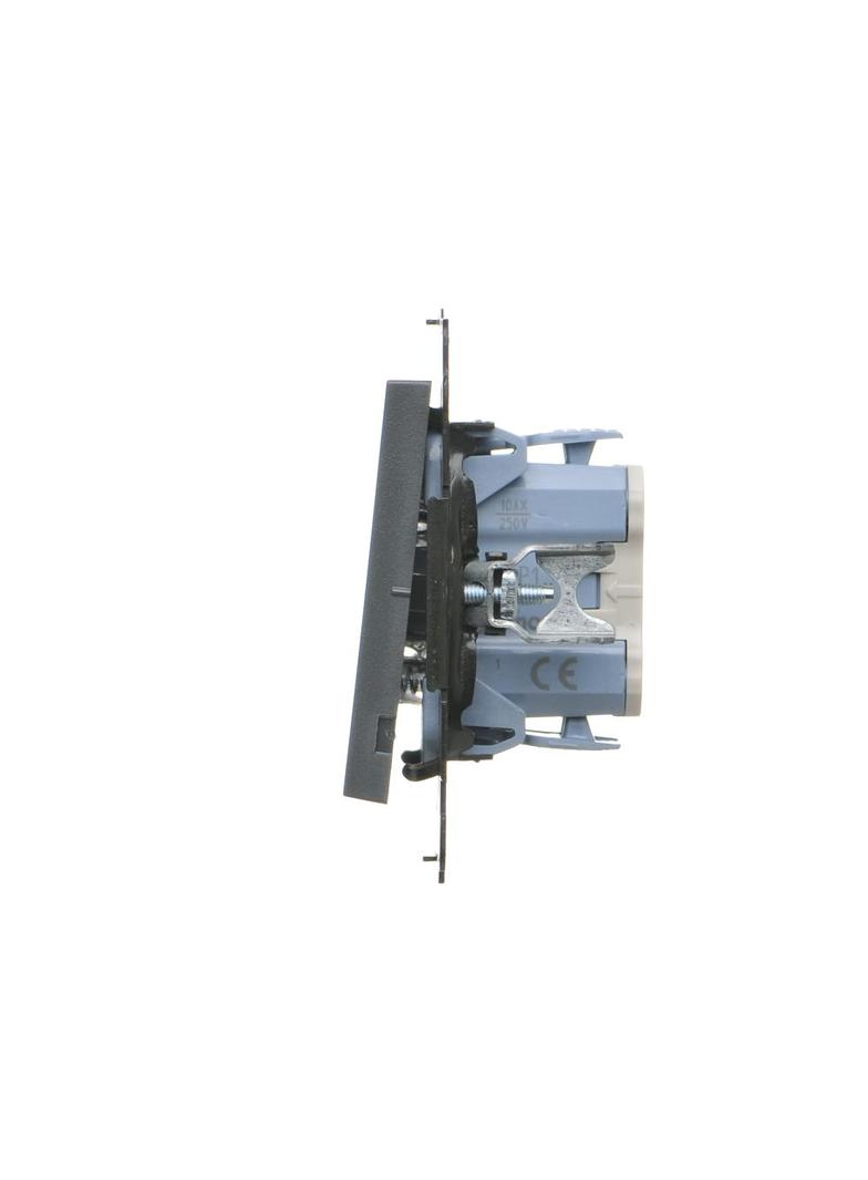 Simon 55 Przycisk zwierny pojedynczy zwierny bez piktogramu szybkozłączka Grafitowy mat