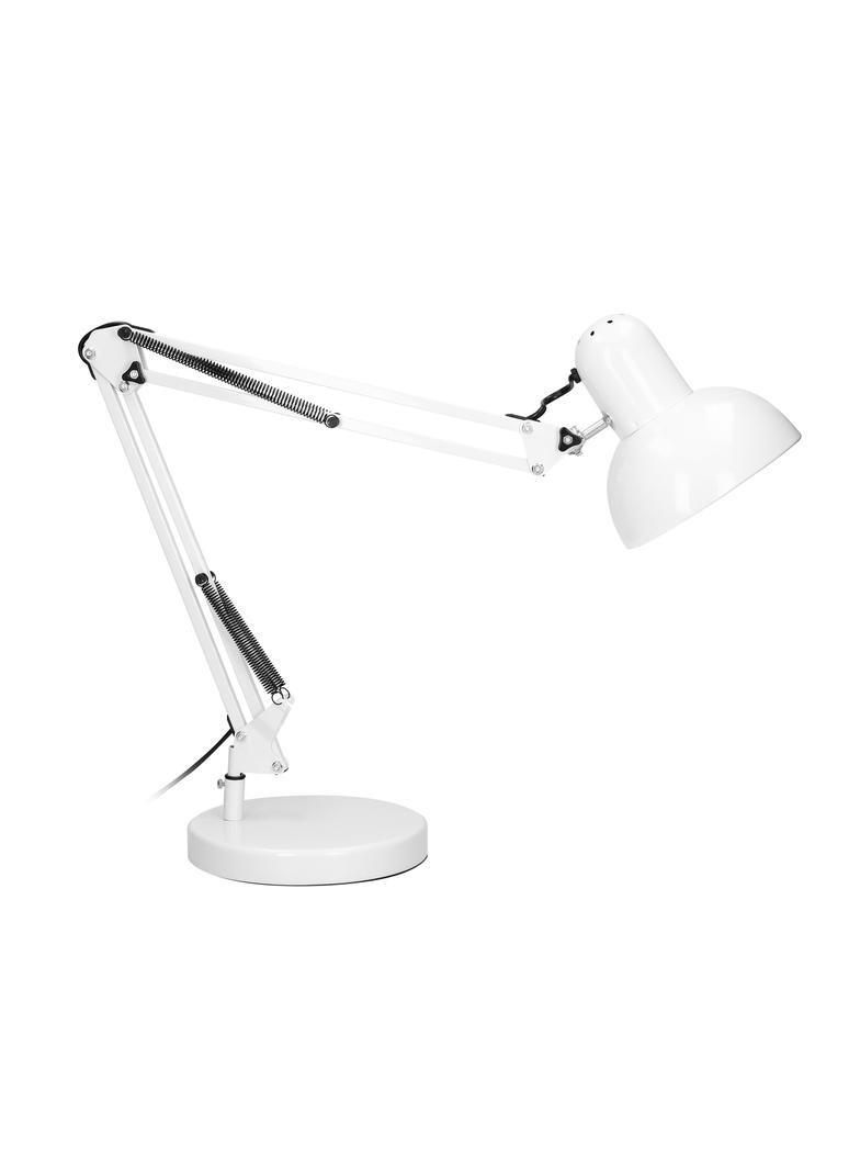 DEON, lampa biurkowa, 60W, E27, wysoka, stal, biała DL-2/W ORNO