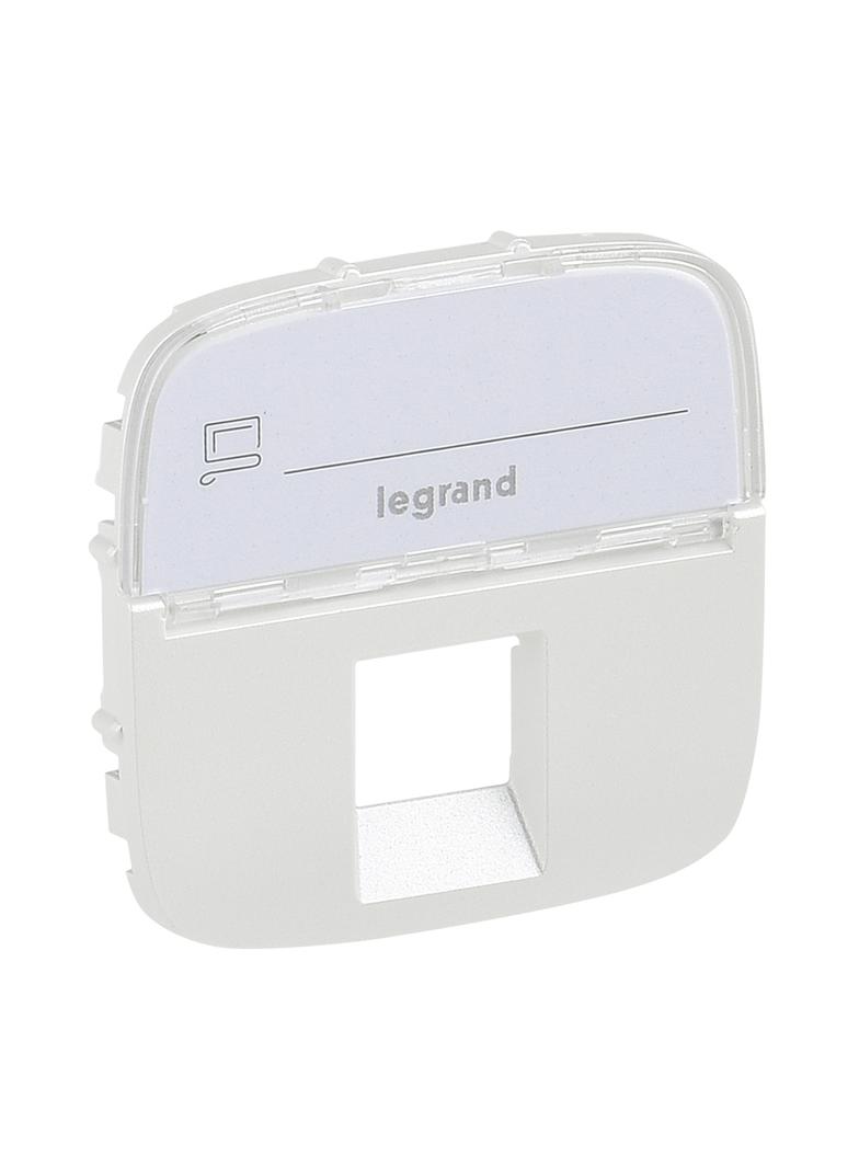 VALENA ALLURE - PLAKIETKA PERŁOWA GNIAZDA POJEDYNCZEGO RJ11 LUB RJ12 LUB RJ45 Z ETYKIETĄ, Legrand